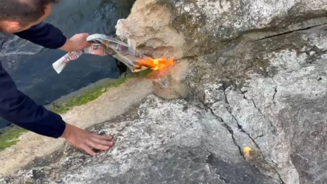 Eğirdir Gölü’nde Gizemli Olay: Çakmakla Kayalar Alev Aldı! 1